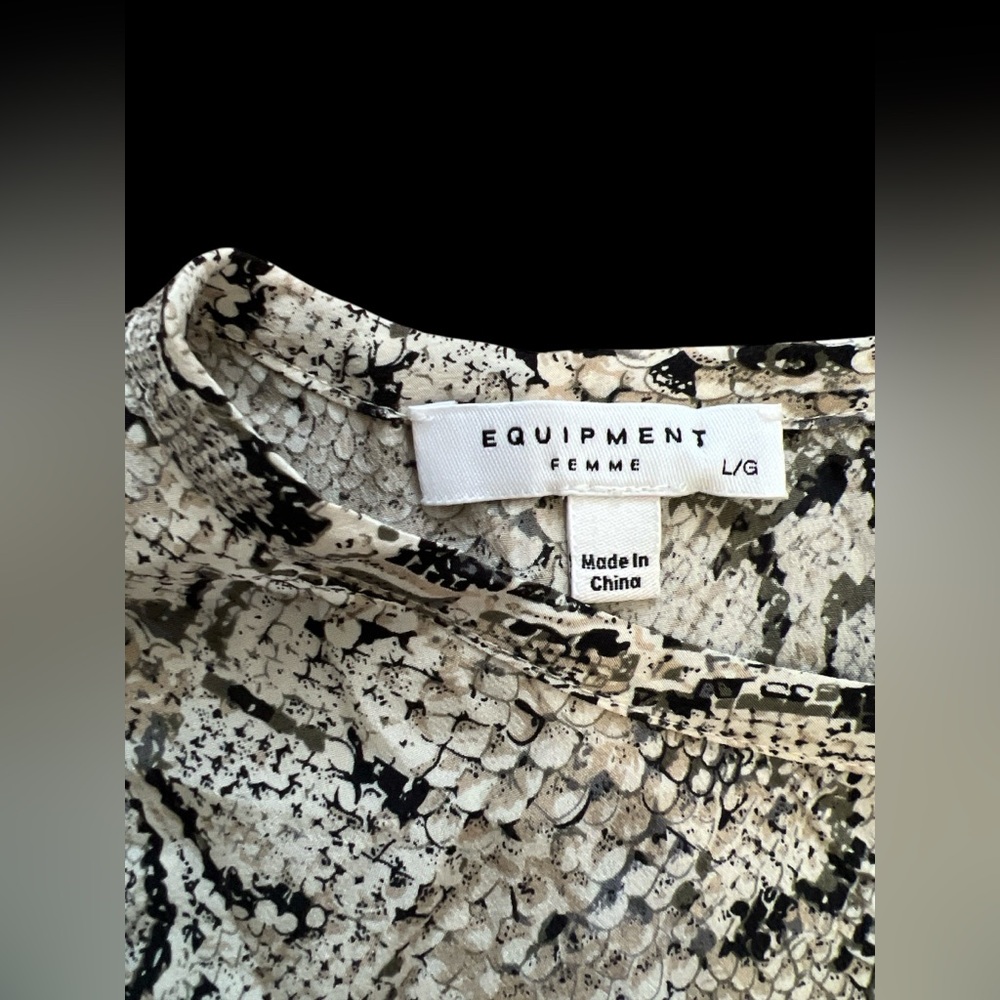 NWT Equipment femme Aubrey dress large L snake mini lightweight Animal Print - Picture 6 of 11